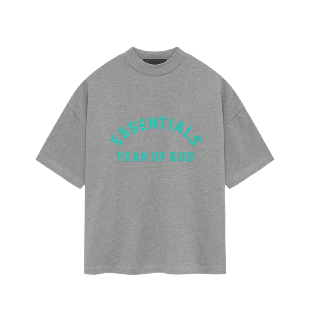 FEAR OF GOD ESSENTIALS HEAVY JERSEY TEE DARK HEATHER OATMEAL SP24