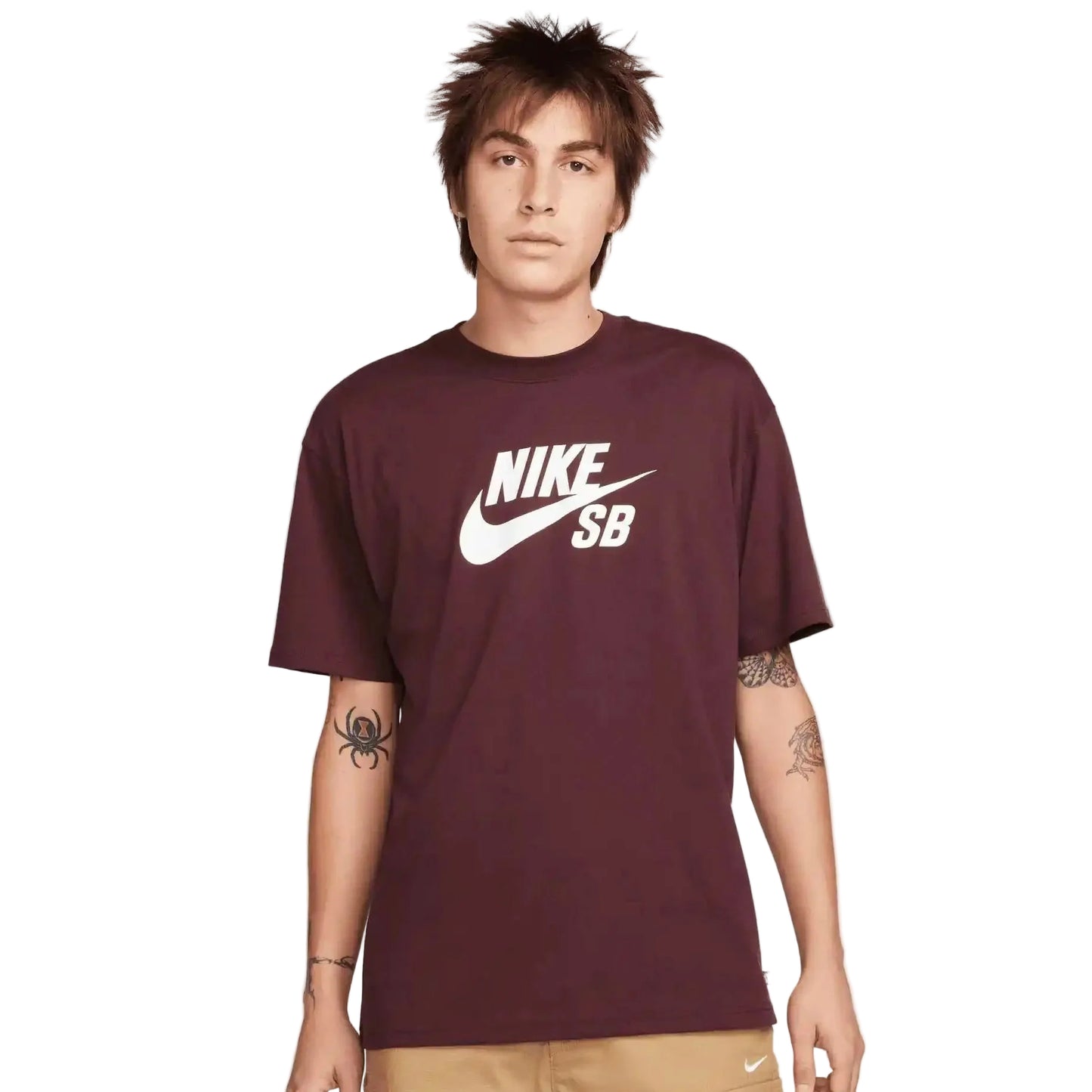 NIKE SB LOGO SKATE TEE - BURGUNDY CRUSH