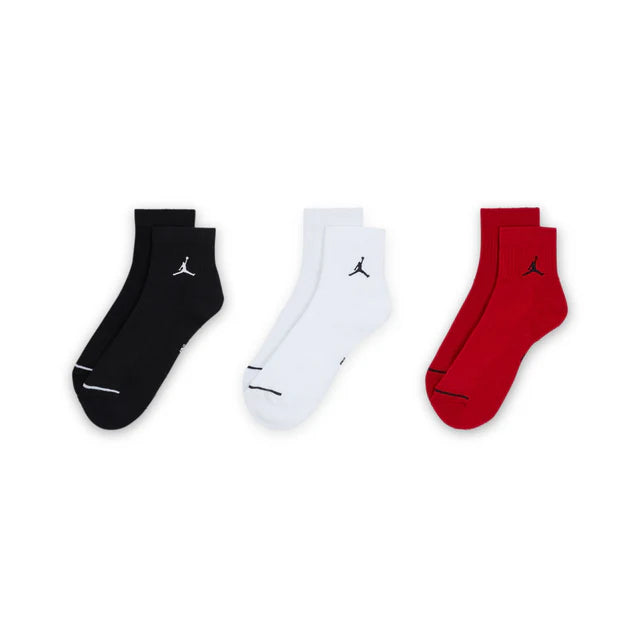 JORDAN ANKLE SOCKS RED/BLACK/WHITE (3 PAIRS)