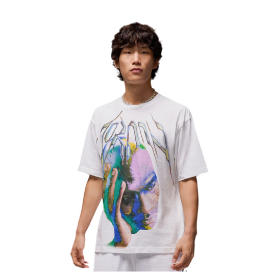 JORDAN SPORT WHITE PURPLE TEE