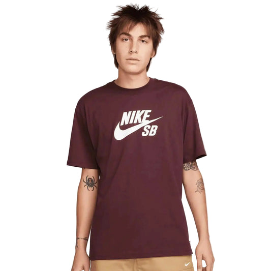 NIKE SB LOGO SKATE TEE - BURGUNDY CRUSH