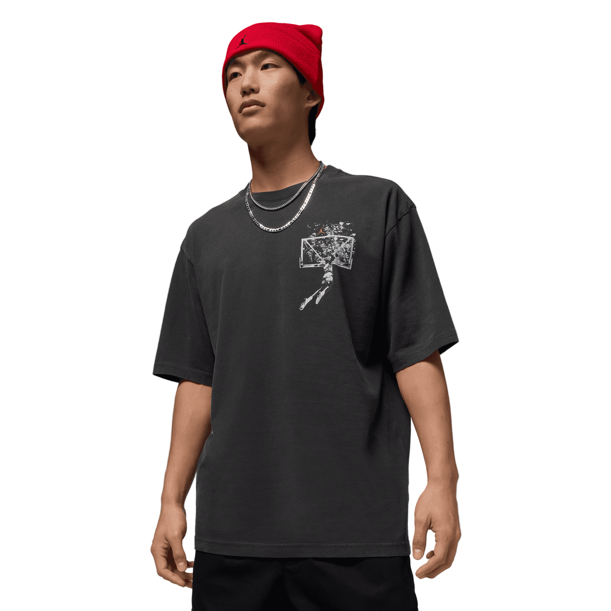 JORDAN BROOKLYN SHATTERED BACKBOARD BLACK TEE