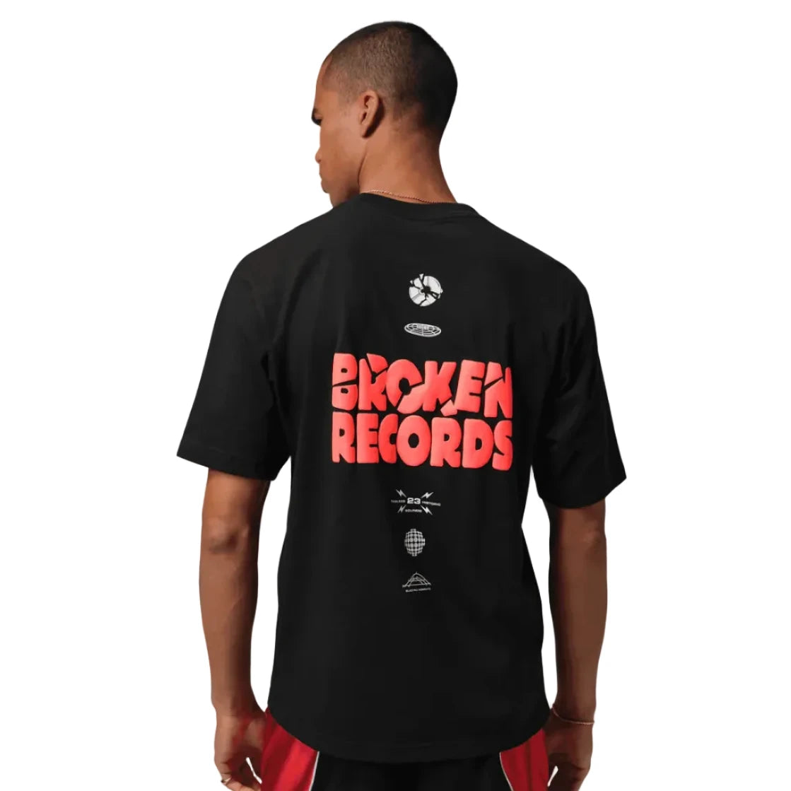 JORDAN BROKEN RECORDS GRAPHIC TEE BLACK