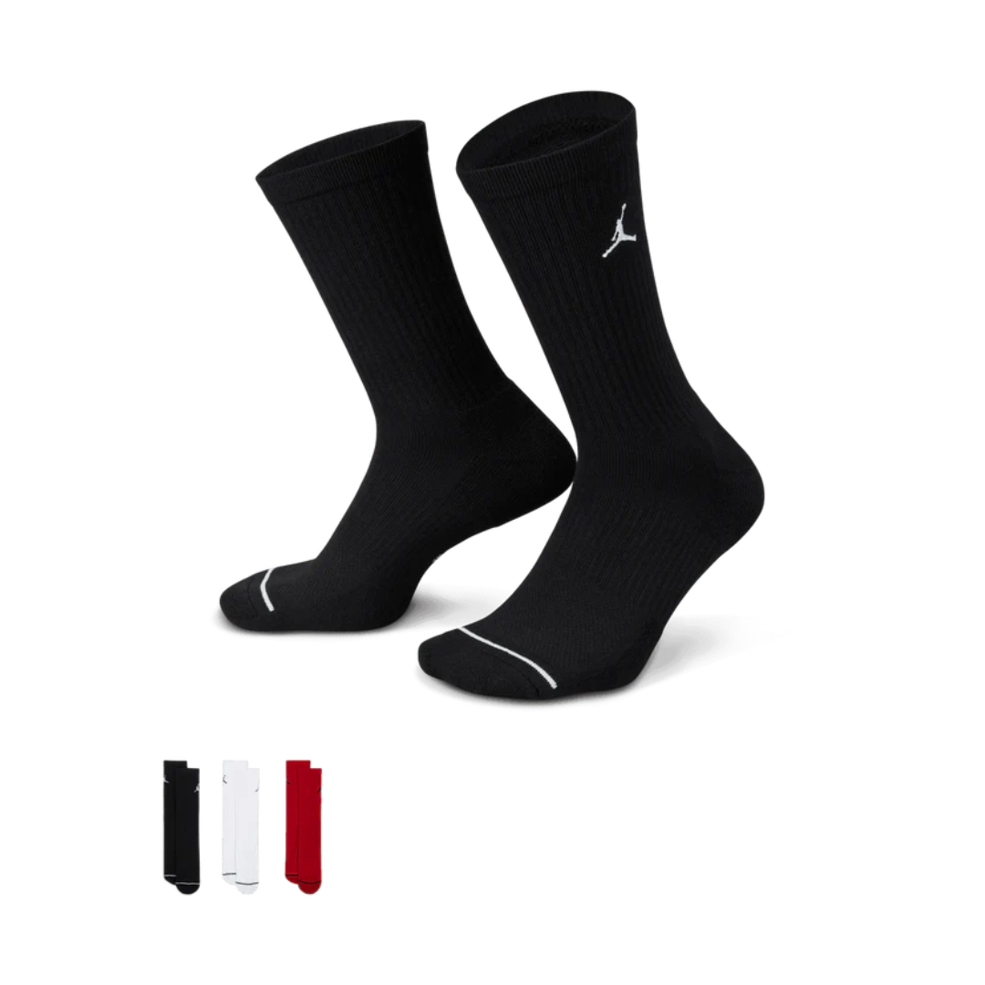 JORDAN CREW SOCKS RED/BLACK/WHITE (3 PAIRS)
