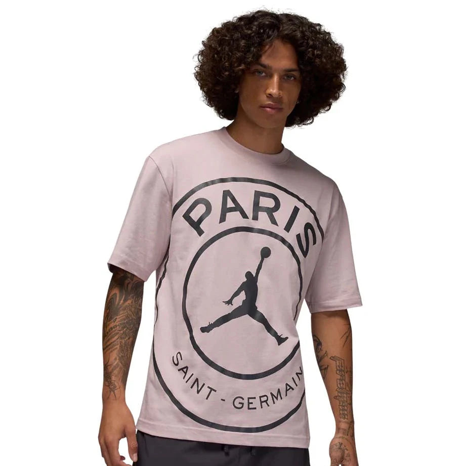 JORDAN X PSG LOGO TEE PARTICLE ROSE