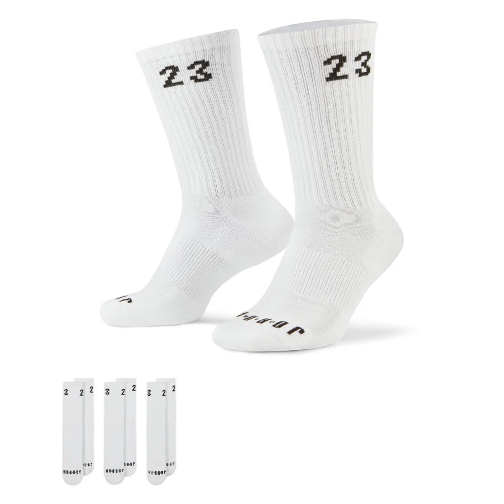 JORDAN 23 CREW SOCKS WHITE (3 PAIRS)